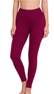 “On The Go” Leggings in Dark Burgundy