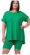 “The Shorty” Set in Kelly Green (Curvy)